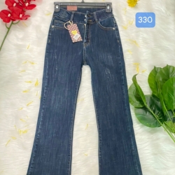 Quần jeans nữ 2 nút màu xanh đậm 