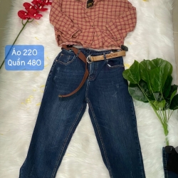 Áo sơmi nữ+ quần jeans